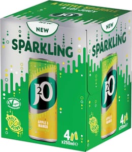 J2O Apple & Mango Sparkling Juice Blend 250ml Can 4-Pack - £2.61 S&S