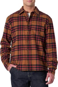 Amazon Essentials Men's Relaxed-Fit Long-Sleeve Flannel Shirt, Dark Chestnut M