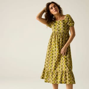 Orla Kiely Midi Summer Dress | Multi Flower Yellow