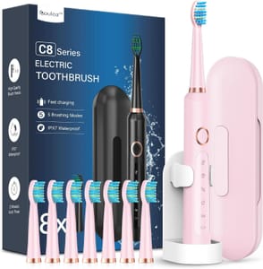 Sonic Electric Toothbrush for Adults and Kids with Travel Case