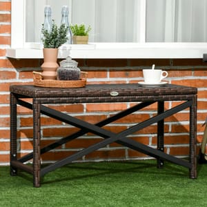 Outsunny PE Wicker Rattan Outdoor Coffee Table
