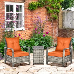 Outsunny 2 Seater Rattan Bistro Set Orange