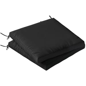 Outsunny Black Waterproof Garden Chair Seat Pad Cushion 50 X 50cm 2 Pack