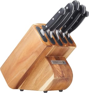 Sabatier Edgekeeper Knife Block Set, Acacia Wood, Self-Sharpening, Grey