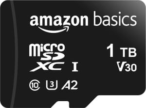Amazon Basics microSDXC Card with Adapter, A2 U3, 1 TB