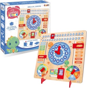 CRAZE Wooden Learning Clock for Kids: Days & Calendar