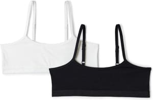Amazon Essentials 2 Pack Girls' Cotton Jersey Training Bralettes (9-10 Years)