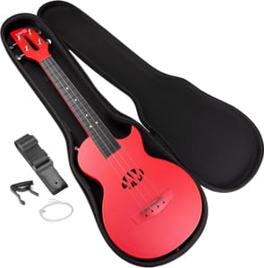 Prime Savings-RockJam Carbon Fibre Ukulele with Case, Capo & Strap