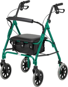 Days Rollator Walker with Seat Lightweight, Adjustable Folding Frame Green