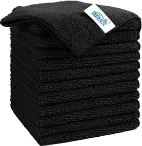 HOMEXCEL Black Microfibre Car Cleaning Cloths, 12-Pack, 29x29 Cm - £5.64 S&S