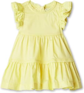 Baby Girls' Cotton Sateen Dress, Fit & Flare, Yellow, 6-9M