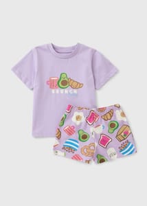 Girls Lilac Brunch Short Pyjama Set