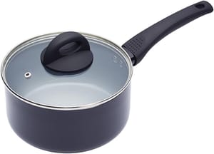 MasterClass Induction-Safe Ceramic Non-Stick Saucepan, 18 Cm, Black