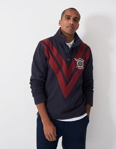 Rugby Padstow Sweatshirt in Navy and Red