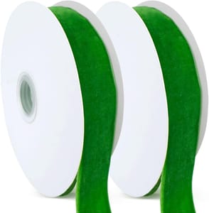Green Velvet Ribbon 25mm X 20yd for Gift Wrapping
