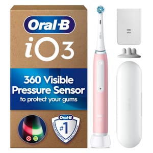 Oral-B iO3 Ultimate Clean Electric Toothbrush, Blush Pink Travel Case