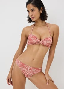 Rose Paisley Twist Bandeau Bikini Top 6