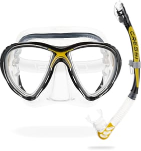 Cressi Big Eyes Evo and Alpha Ultra Dry Snorkel Set