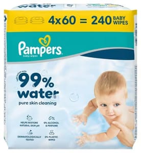 Pampers 99 Percent Water Plastic Free Baby Wipes