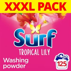 Surf Tropical Lily Detergent Washing Powder 125 Wash, 6.25kg (£10.31/£9.22 S&S)