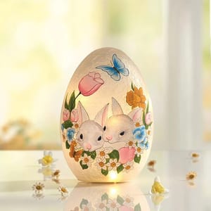Glass Egg with LED Light