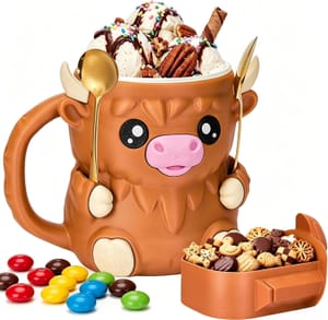 Highland Cow Ice Cream Pint Holder with Handle