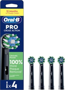 Oral-B Cross Action Electric Toothbrush Heads, 4 Pack, Black - £7.98 S&S
