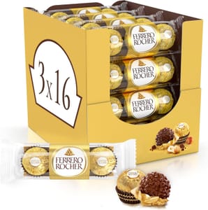 16 X 3 (48 PCs) Ferrero Rocher Pralines Hazelnut Milk Chocolate