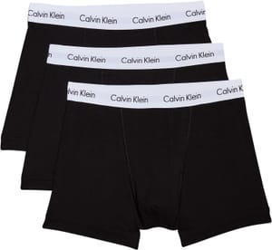 Calvin Klein Mens 3 Pack Trunks with Logo Waistband