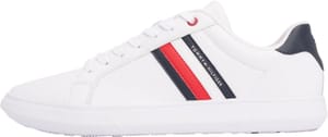 Tommy Hilfiger Men's Leather Low Top Cupsole Trainers, White, 8