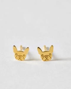 Lennie Bulldog Gold Plated Stud Earrings