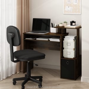 Furinno Econ 101.6cm Gaming Desk with Keyboard Tray - Amber Oak