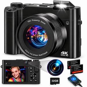 FlyFrost 4K 64MP Digital Compact Vlogging Camera with Autofocus