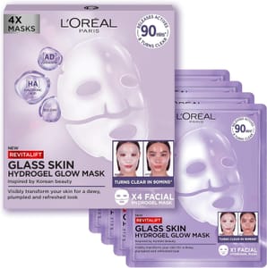 Prime Day Deal: L'Oreal Paris Glass Skin Hydrogel Sheet Masks, 4 Pcs