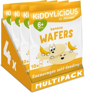 Kiddylicious Banana Wafers Gluten and Dairy Free Kids Snack - £5.22 S&S