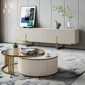 Grovyn 1999 Mm TV Stand & Nesting Coffee Table Set