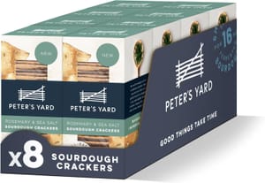 Peter's Yard Sourdough Crackers, Rosemary & Sea Salt, 8x90g - £9.50 S&S