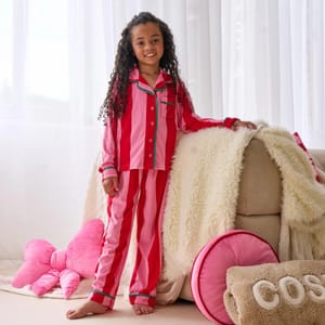 Mini Me Candy Stripe Button through Kids Pyjama Set