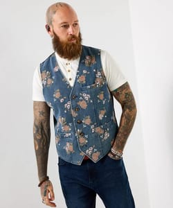 Fabulous Floral Denim Waistcoat