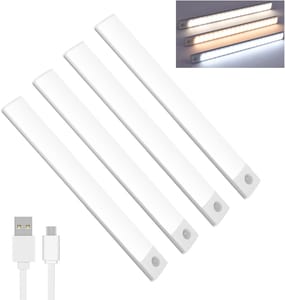 Lychico 40 LED Motion Sensor Under-Cabinet Lights USB Rechargeable 4-Pack