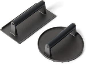 Amazon Basics Cast Iron Burger Press with Wood Handle, 2-Pack