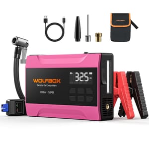WOLFBOX 2000A Jump Starter with Air Compressor Pink