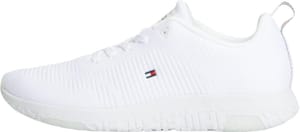 Tommy Hilfiger Men's Knit Rib Runner Trainers, White, Size 8