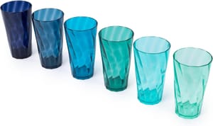 LIVIVO 6-Pack 600ml Plastic Tumblers, BPA Free, Stackable Teal