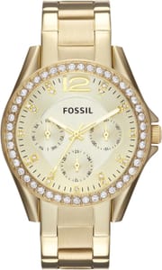 Fossil Riley Quartz Watch - Gold Dial, Stainless Bracelet ES3203