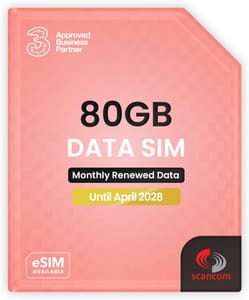 Three 80GB Data SIM for Portable WiFi and Routers