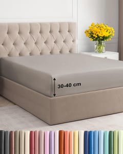 Fitted Sheet Single 90x190, Microfibre, Extra Deep 40cm, Light Grey