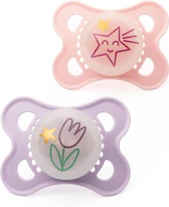 MAM Original Glow-in-the-Dark Pacifiers, 0-6M, 2-Pack, Orthodontic Design