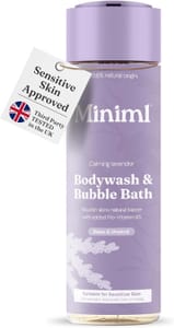 Miniml Natural Body Wash and Bubble Bath, 400ml Calming Lavender