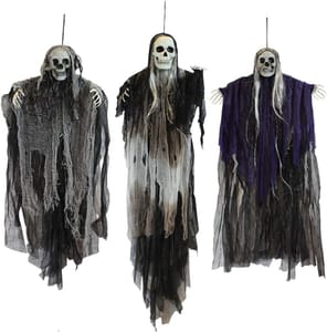 JOYIN 3 Pack Hanging Halloween Skeleton Ghosts Decorations